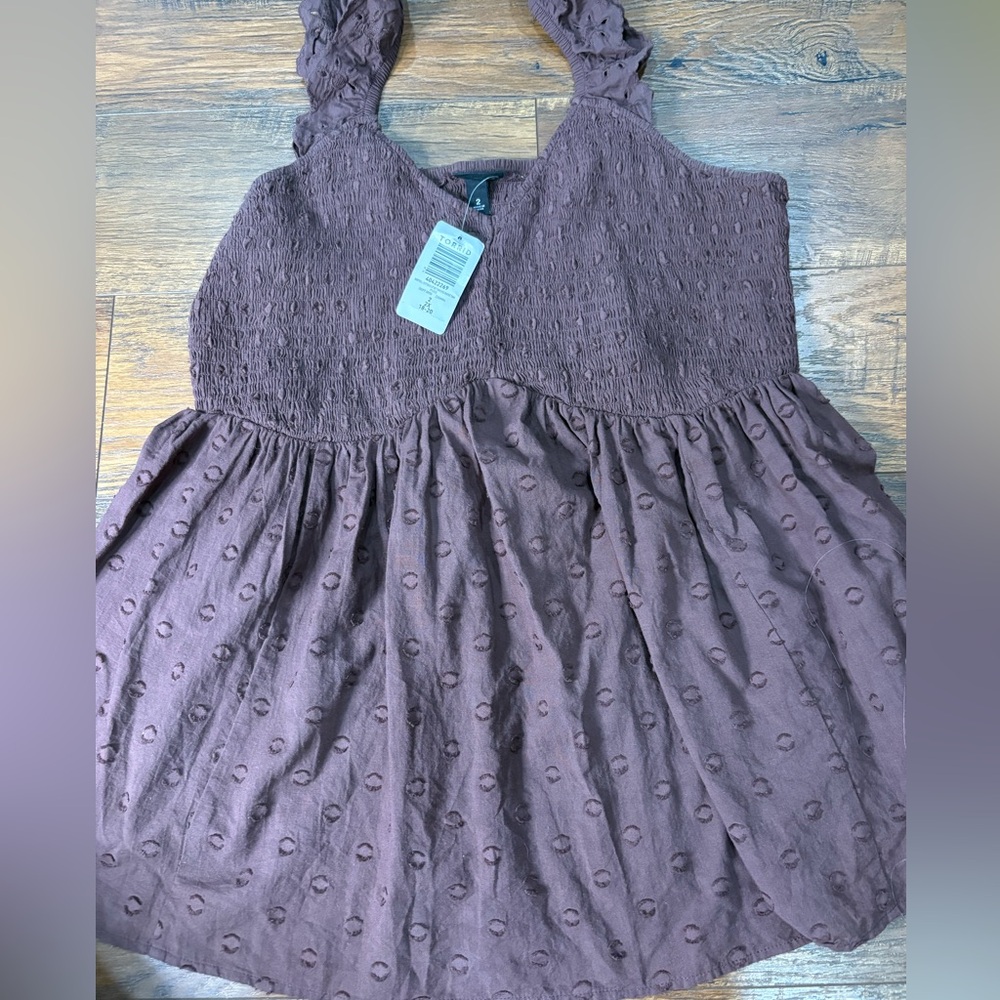 Torrid babydoll tank top mauve purple 18-20 (2) nwt
